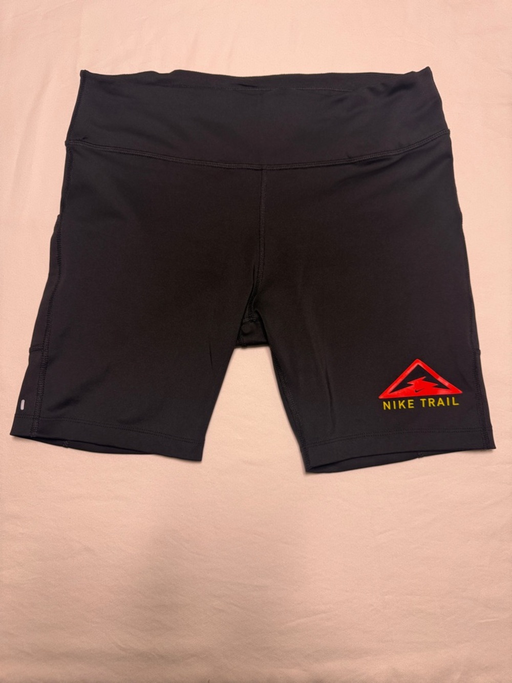 Nike Trail Black Bike Shorts with Red & Yellow Logo